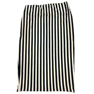 BREAK OUT! Striped Cotton Knit Midi Pencil Skirt